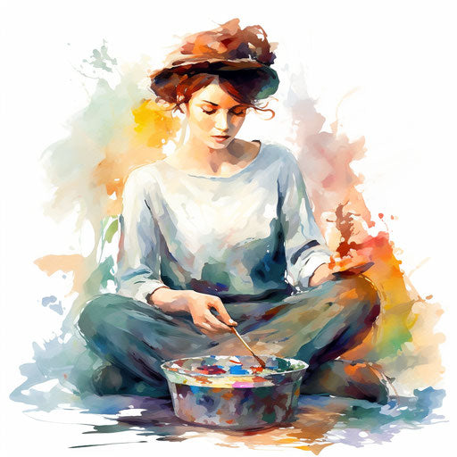 Paint Clipart in the style of Impressionistic Art, on white background