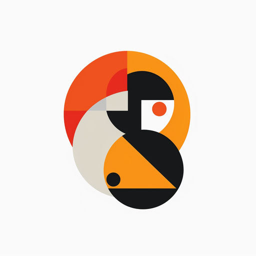 Geometric clothing logo with bold shapes on white background