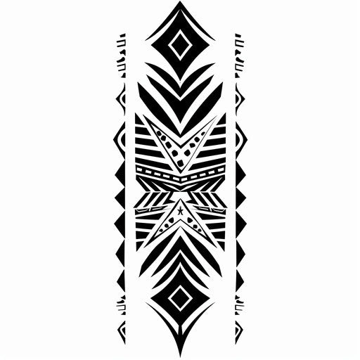 Simple tattoo sketch of a Kalinga pattern in flat clipart style with black ink