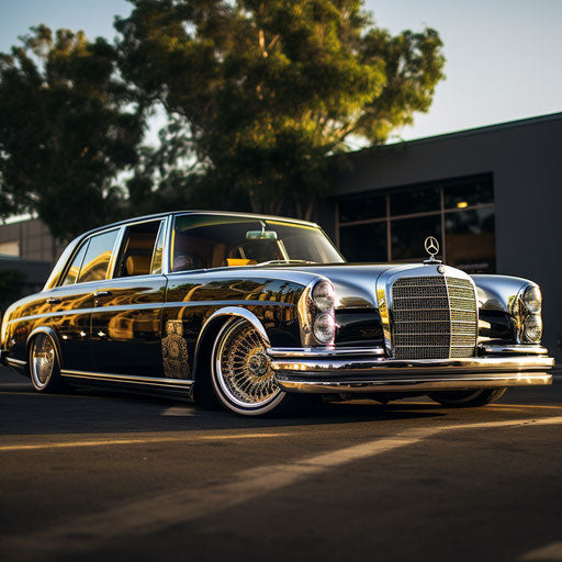 Classic Mercedes-Benz with hydraulic suspension