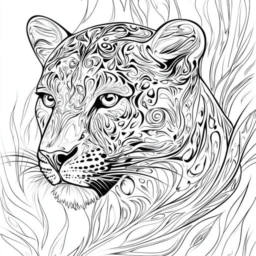 Stylized leopard with abstract patterns, Mindy Sommers style