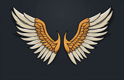 Orderly symmetry of angel wings icon