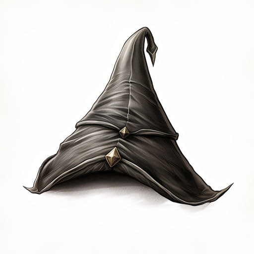 Elf hat clipart in the style of Chiaroscuro Art, on a white background