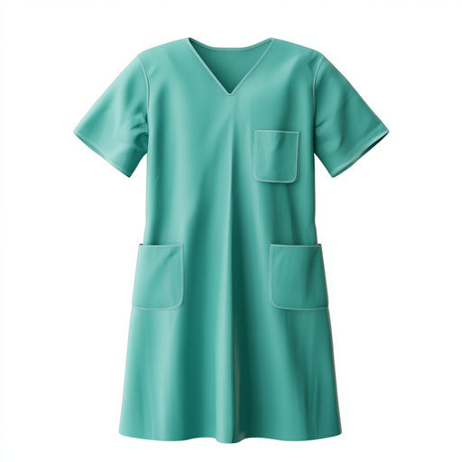 3D Hospital Gown on flat white background, isolated clipart