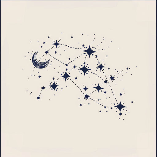 Libra constellation with stars connected by dotted lines