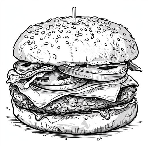 Burger with spicy jalapenos and pepper jack cheese