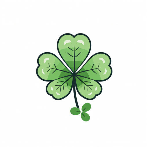 Minimalist clover clipart on white background