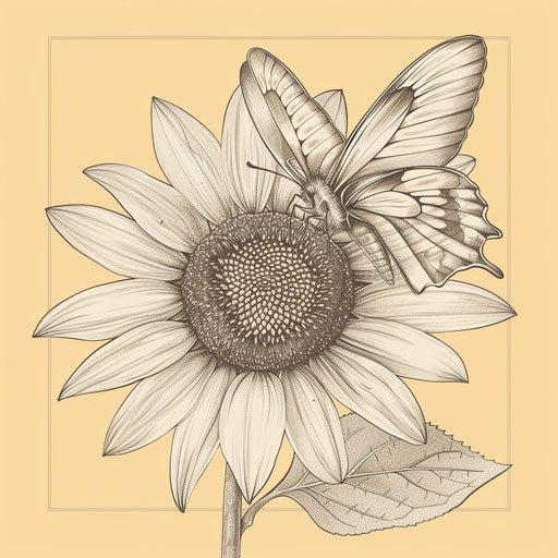 Sunflower clipart with random flat background