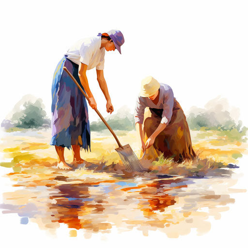 Chores clipart in the style of Impressionistic Art, on a white background