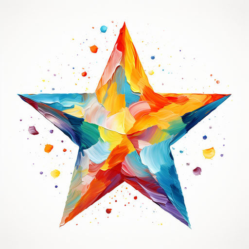 Star clipart in the style of Impressionistic Art, on a white background