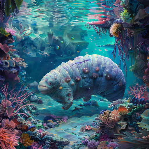 Tardigrade in a vibrant underwater world