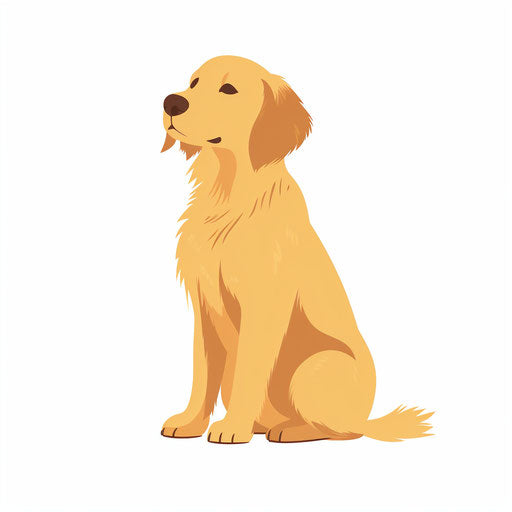 Golden retriever clipart in Minimalist style