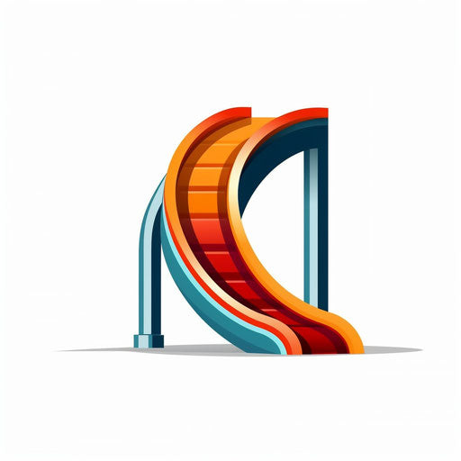 Minimalist slide clipart on white background