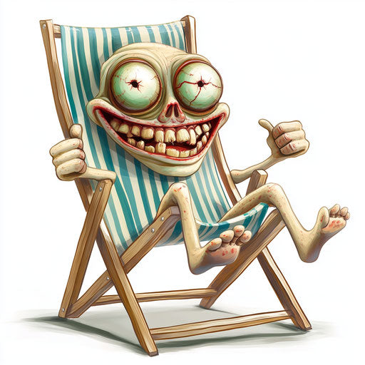 Charming Beach Chair Caricature Clipart for Wedding Favors