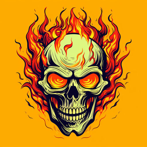 Fire skull with flames