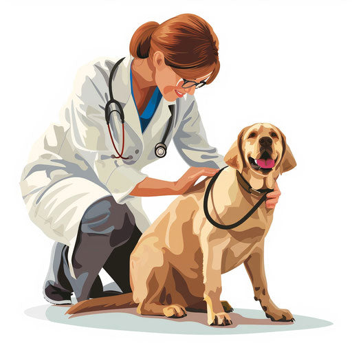 Realistic veterinarian clipart on flat white background