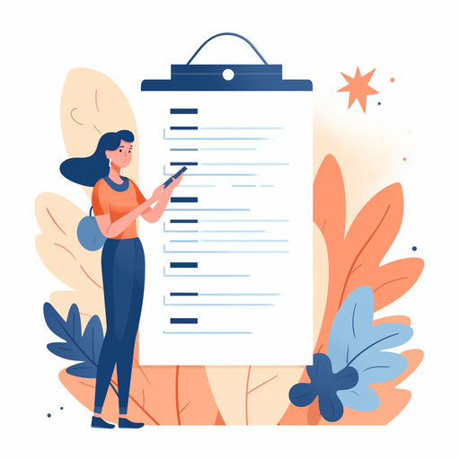 Minimalist style checklist clipart on white background