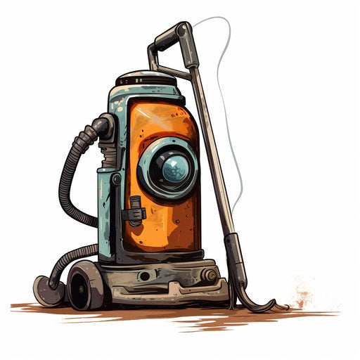 Vacuum clipart in the style of Oil painting, on a white background