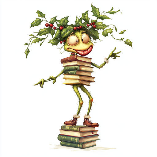 Editable Mistletoe Caricature Clipart for Custom Designs