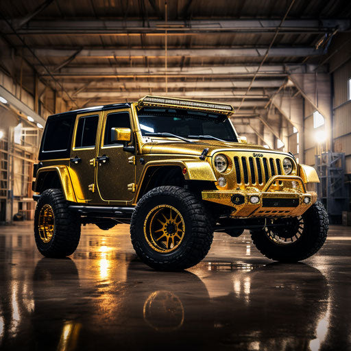 Classic gold Jeep Wrangler