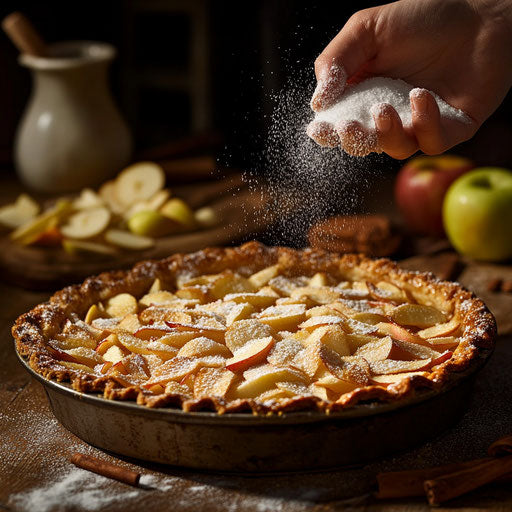 Apple pie with sprinkled sugar