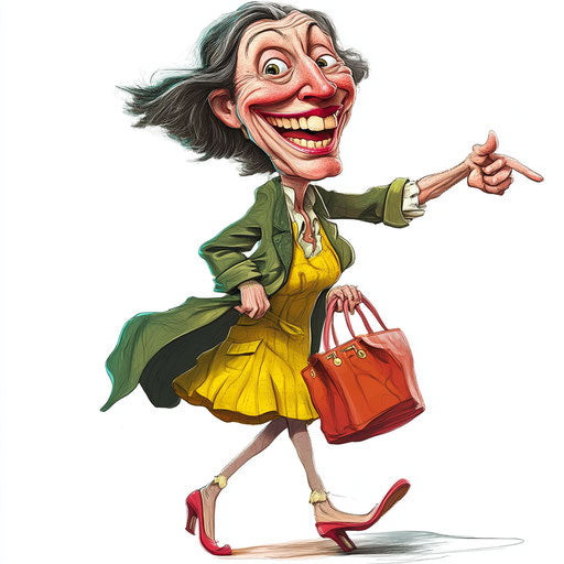 Humorous caricature of a George Eliot clipart with exaggerated human characteristics