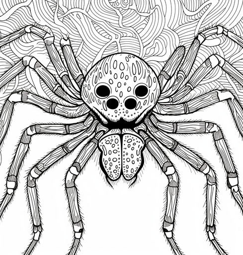 Coloring page with a picture of a spider