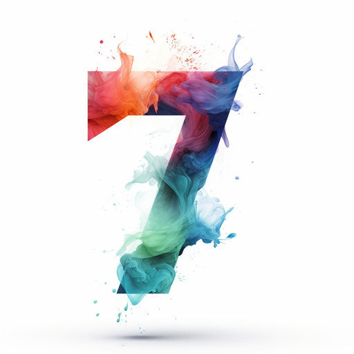 Number 7 in Minimalist style on white background