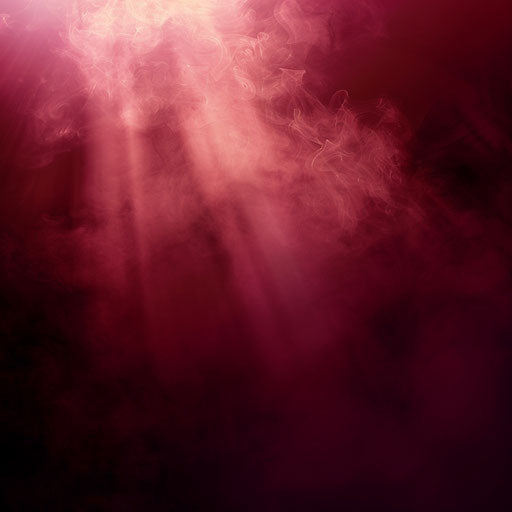 Realistic fog clipart on luminous burgundy background