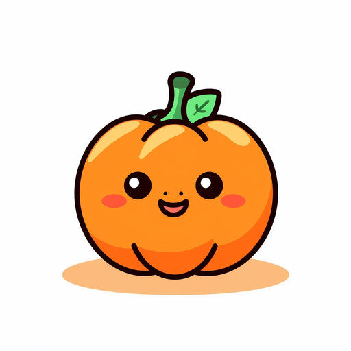 Cute pumpkin clipart in Minimalist style, on white background