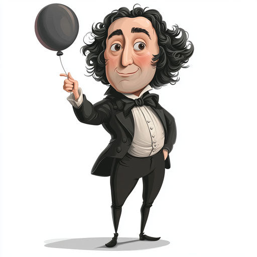 Captivating John Keats Caricature Clipart for Social Media