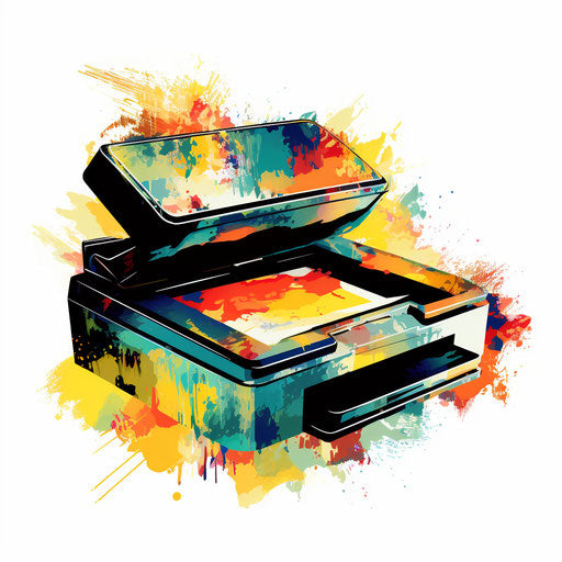 Printer illustration in the style of Impressionistic Art