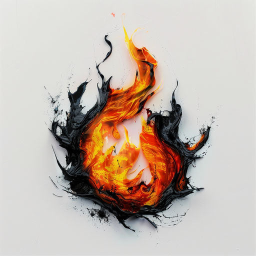 Fire symbol youthful energy text installations massurrealism