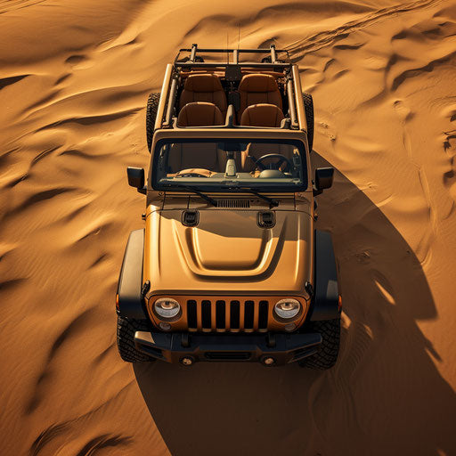 Top view classic jeep wrangler