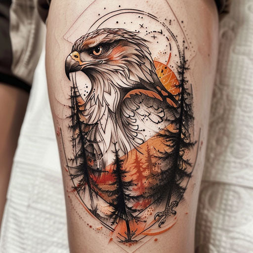 Earth-friendly eagle tattoo concept