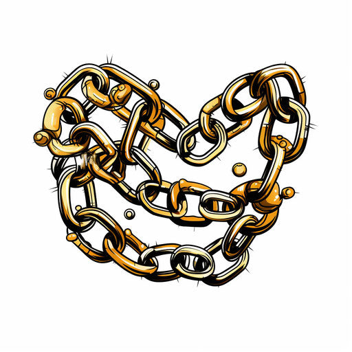 Minimalist style chain clipart, on a white background