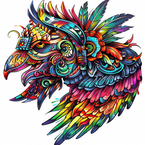 Vibrant tattoo sketch of a Kalinga design in clipart style with bright, bold colors