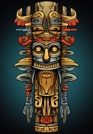 Fantastic avian-themed totem with artistic precision
