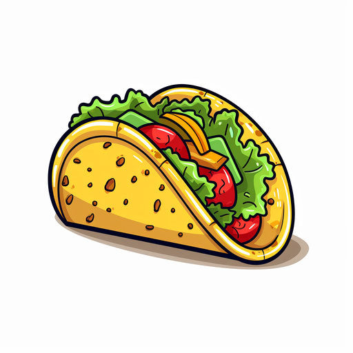 Taco clipart in minimalist style, on white background