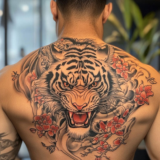 Japanese Tiger Tattoo Tattoo Flash Set