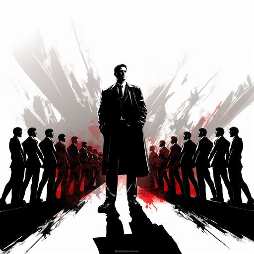 Chiaroscuro Art leadership clipart on white background