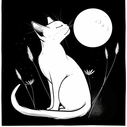Minimalist cat with dreamy background, Ruben Ireland style
