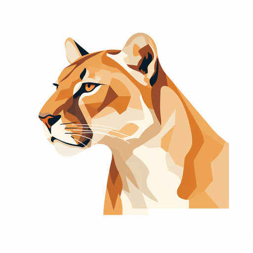 Minimalist cougar illustration on white background