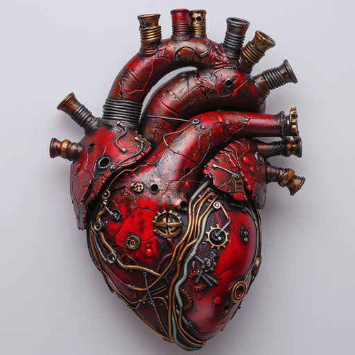 Biomechanical heart with gears and circuits