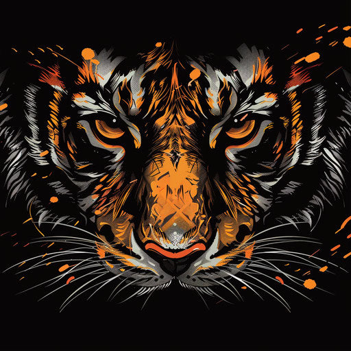 Beautiful flat tattoo sketch of tiger eyes