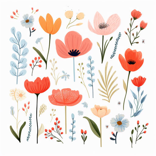 Minimalist spring illustration, on a white background