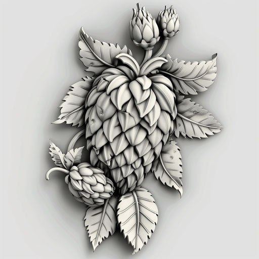 Realistic hops illustration on flat white background