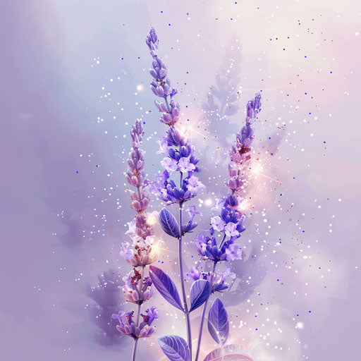 Detailed plant on lavender background with realistic touch