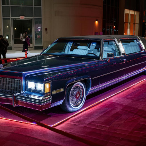 Luxury limousine arriving at a red carpet event
