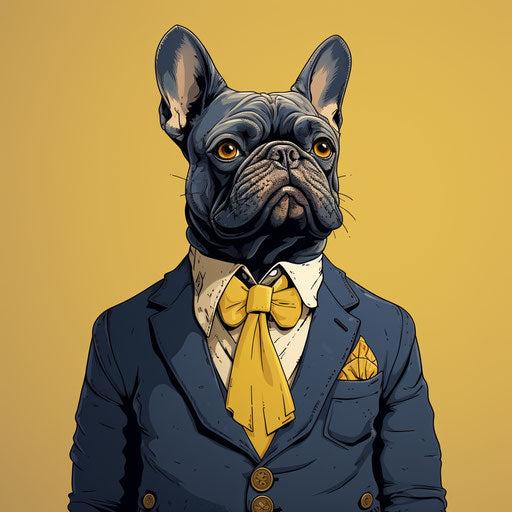 French bulldog artist in elegant style